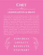 Chet personalized name meaning print in pink