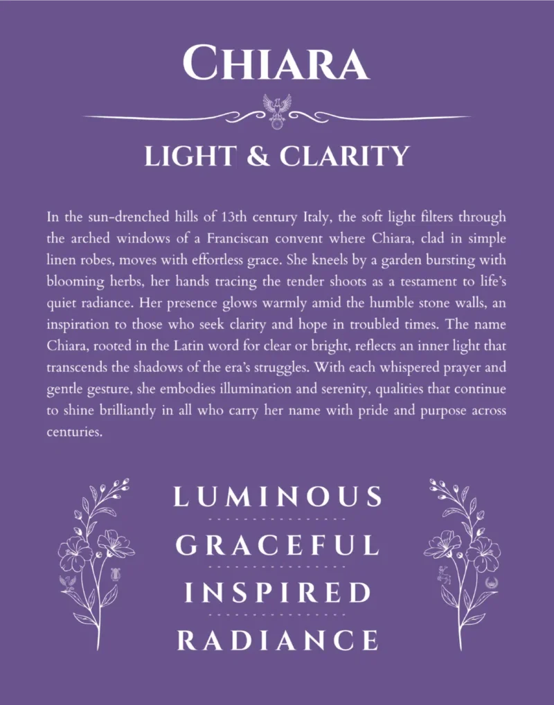 Chiara custom name print for wall display in purple