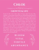 Chloe personalized name art with origin story in pink