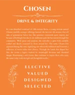 Chosen personalized name meaning print in orange
