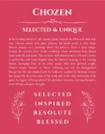 Chozen name origin print with meaning and traits in red