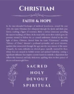 Christian custom name art showing meaning and origin in purple