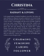 Christina name meaning gift print in navy blue