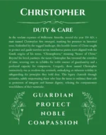 Christopher name meaning gift print in dark green