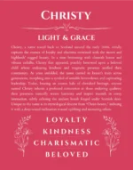 Christy name meaning gift print in red