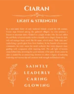 Ciaran custom name meaning print in orange