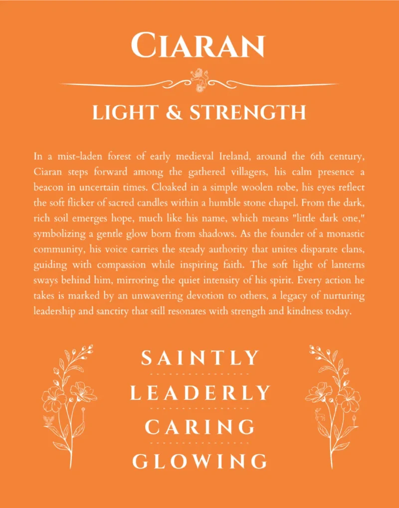 Ciaran custom name meaning print in orange
