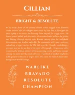 Cillian name meaning gift print in orange
