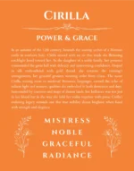 Cirilla custom name meaning print in orange