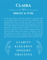 Claira name meaning gift print in blue