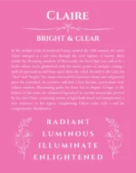 Claire custom name art showing meaning and origin in pink