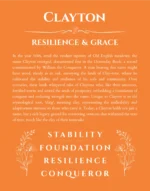 Clayton personalized wall art with the story of your name in orange