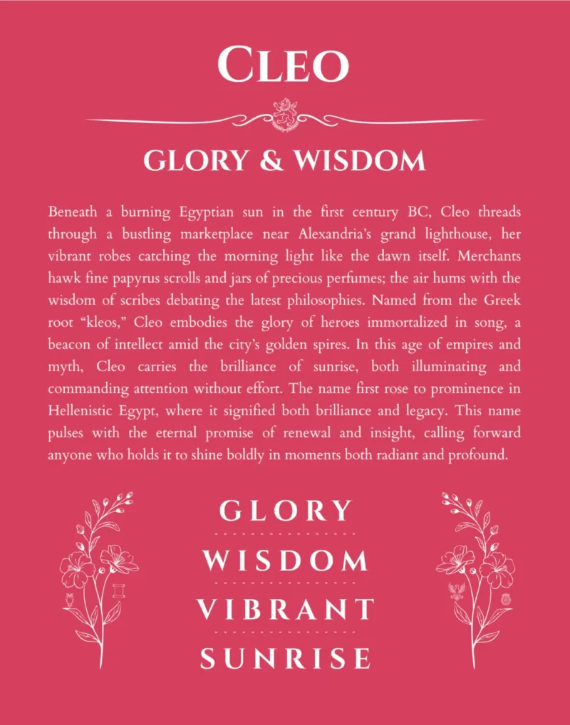 Cleo custom name print for wall display in red