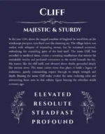 Cliff personalized name art with origin story in navy blue
