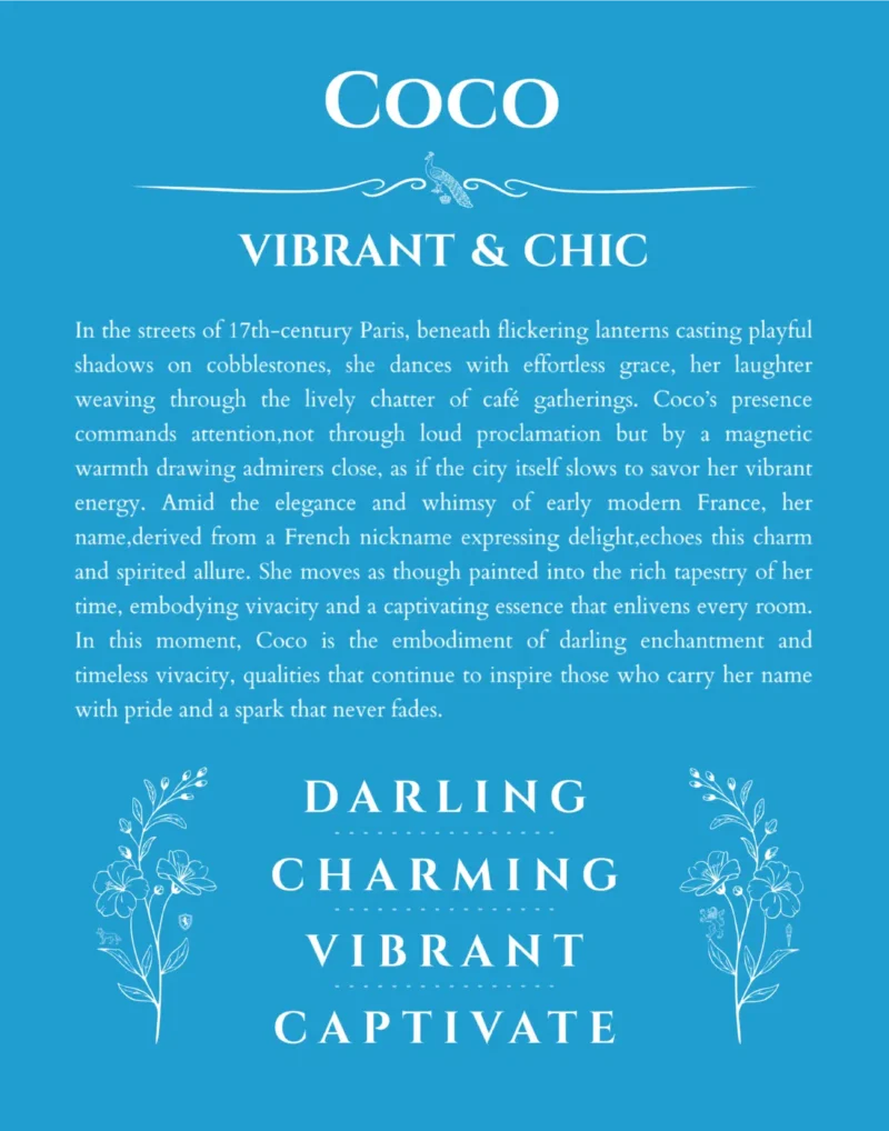 Coco custom name meaning print in blue