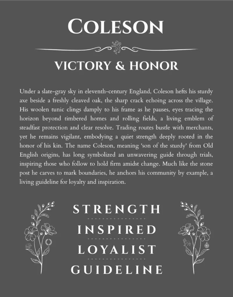 Coleson custom name meaning print in gray