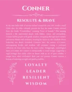 Conner personalized name meaning print in pink