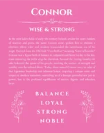 Connor name meaning wall art by Get Your Story in pink