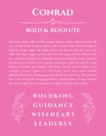 Conrad personalized name meaning print in pink