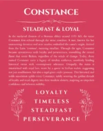 Constance personalized wall art with the story of your name in red