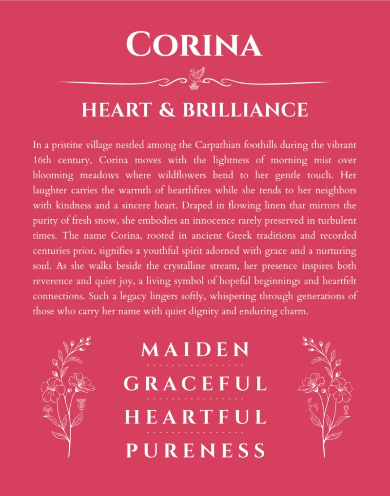 Corina personalized name meaning print in red