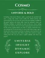 Cosmo personalized wall art with the story of your name in dark green