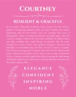 Courtney custom name print for wall display in pink