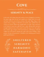 Cove personalized name art with origin story in orange