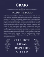 Craig personalized wall art with the story of your name in navy blue