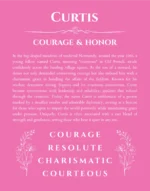 Curtis personalized name meaning print in pink