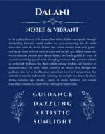 Dalani personalized name art with origin story in deep blue