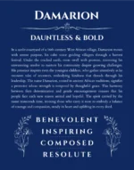 Damarion custom name print for wall display in deep blue