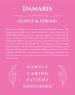 Damaris personalized wall art with the story of your name in pink