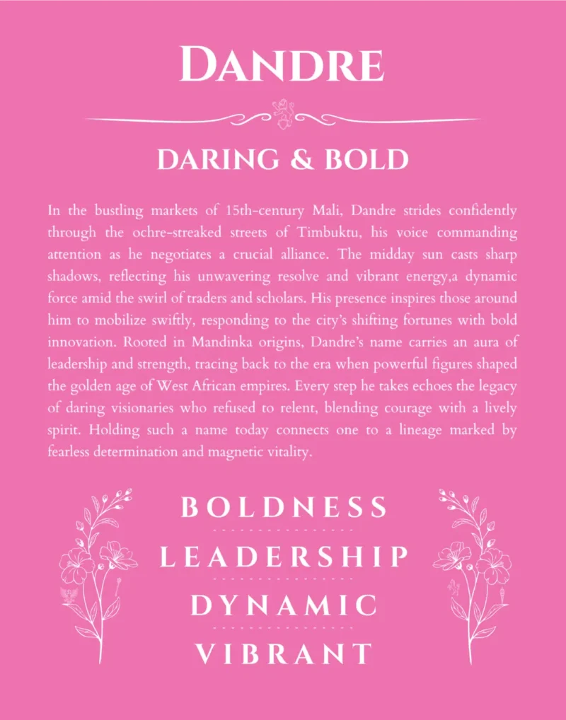 Dandre name meaning gift print in pink