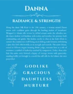 Danna personalized name print with origin and traits in blue