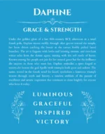 Daphne personalized wall art with the story of your name in blue