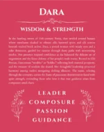 Dara personalized name art with origin story in red