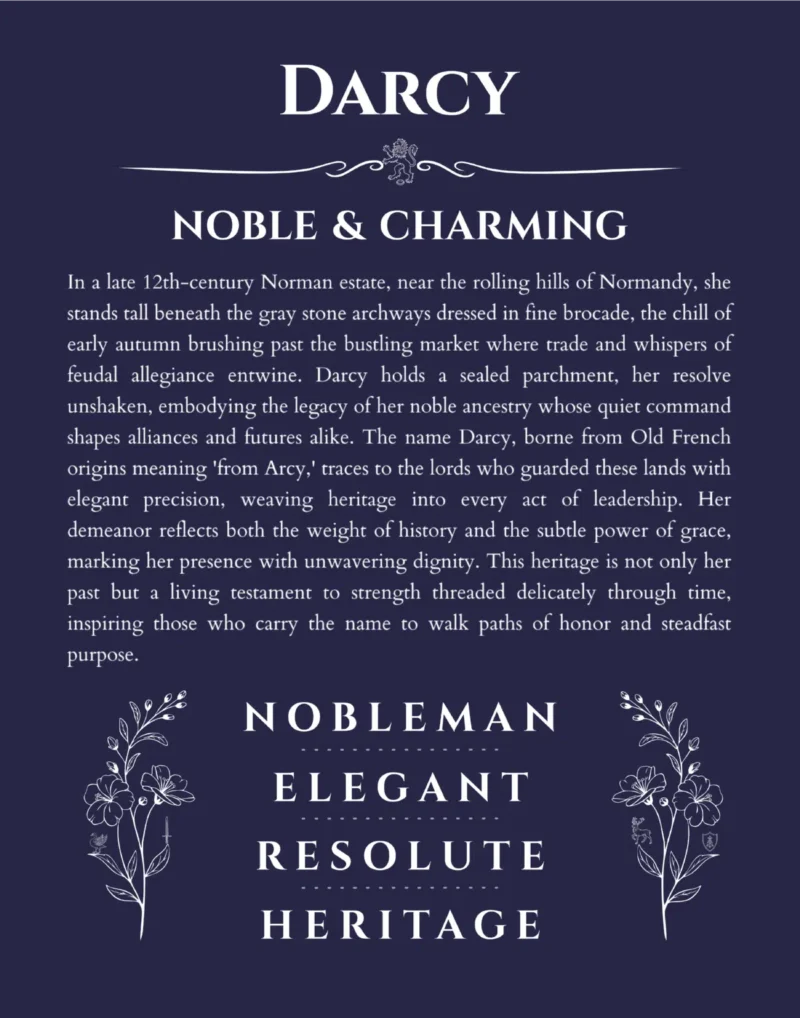 Darcy custom name print for wall display in navy blue