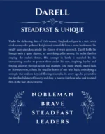 Darell personalized wall art with the story of your name in deep blue