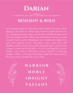 Darian personalized wall art with the story of your name in pink