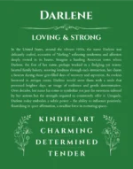 Darlene name meaning gift print in dark green