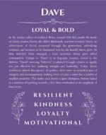 Dave custom name meaning print in purple