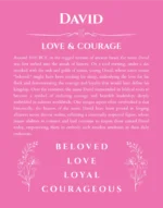 David personalized name meaning print in pink