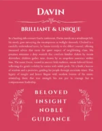 Davin personalized name meaning print in red