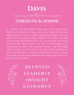 Davis custom name meaning print in pink