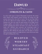 Dawud personalized name print with origin and traits in purple