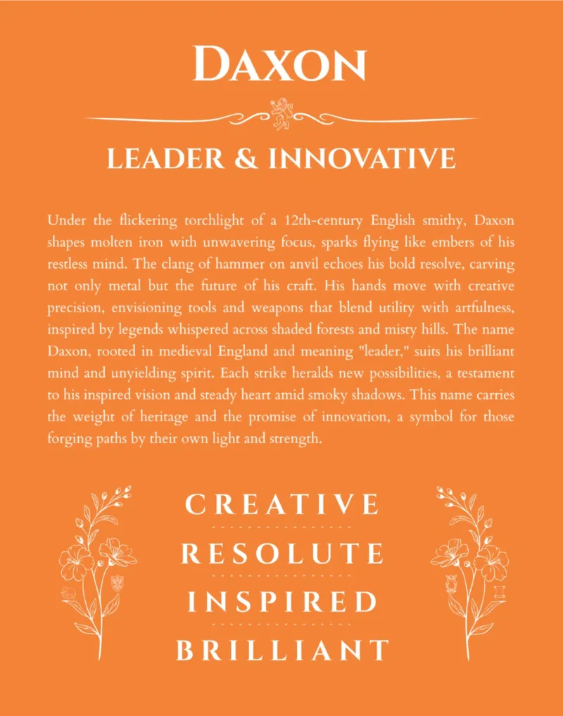 Daxon custom name print for wall display in orange