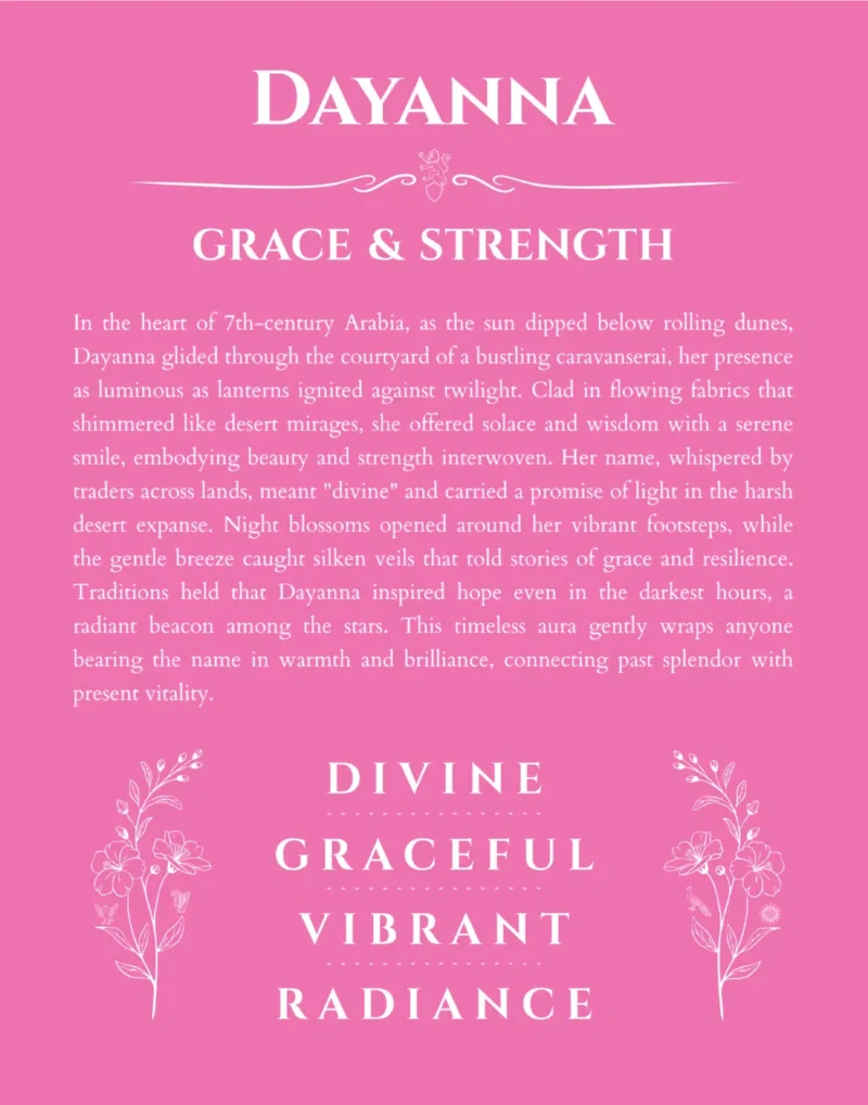 Dayanna custom name meaning print in pink