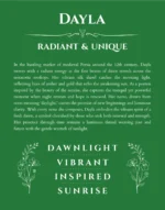 Dayla personalized wall art with the story of your name in dark green