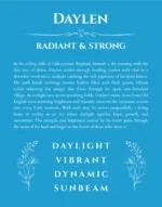 Daylen name meaning wall art by Get Your Story in blue